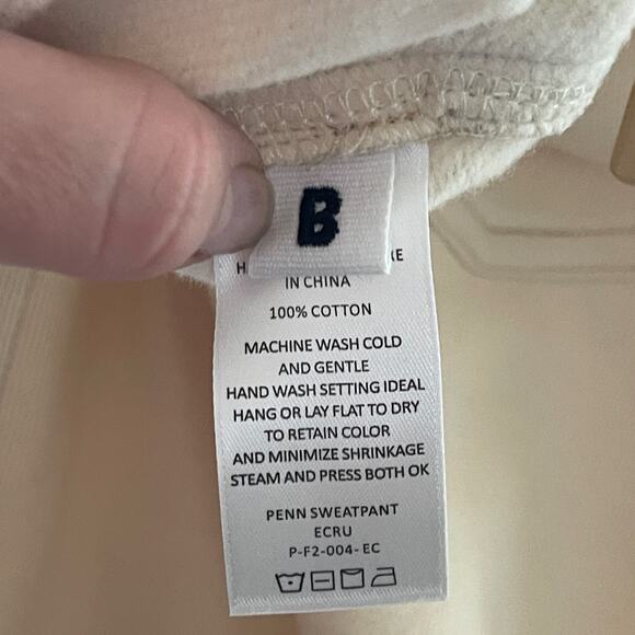 Roucha Penn Cotton Sweatpants in Ivory sz B US M - Picture 10 of 11